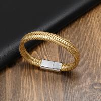 PU Leather Cord Bracelets, with 304 Stainless Steel, fashion jewelry & for man, more colors for choice, Length:Approx 21-22 cm, Sold By PC