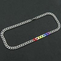 Colares de ferro, joias de moda & unissex, multi colorido, níquel, chumbo e cádmio livre, comprimento Aprox 57 cm, vendido por PC