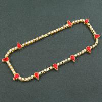 Zinklegierung Schmuck Halskette, Modeschmuck & für Frau & mit Strass, keine, frei von Nickel, Blei & Kadmium, verkauft von PC