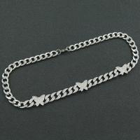 Zinklegierung Schmuck Halskette, Modeschmuck & für Frau & mit Strass, frei von Nickel, Blei & Kadmium, Länge:ca. 50 cm, verkauft von PC