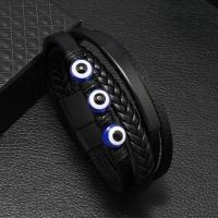 PU Cord Armbånd, med Resin & Zinc Alloy, mode smykker & Unisex, flere farver til valg, Længde Ca. 21-22 cm, Solgt af PC