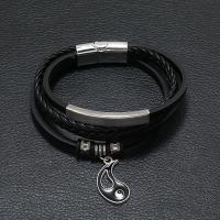 Bracelets cordon PU, cuir PU, avec alliage de zinc, bijoux de mode & unisexe, plus de couleurs à choisir, Longueur:Environ 21-22 cm, Vendu par PC