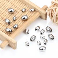 Edelstahl-Beads, 304 Edelstahl, Trommel, Elektrolysierung, DIY & verschiedene Größen vorhanden, originale Farbe, 100PCs/Tasche, verkauft von Tasche