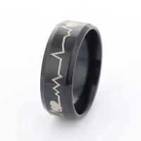 Stainless Steel Finger Ring, 304 Stainless Steel, different size for choice & for man, black, Sold By PC