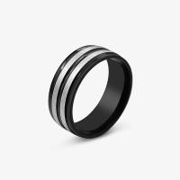 Titanium Steel Finger Ring, polished, fashion jewelry & Unisex & different size for choice, black, 8mm, Sold By PC