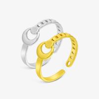 Titanium Čelik Finger Ring, pozlaćen, modni nakit & bez spolne razlike, više boja za izbor, 17mm, Prodano By PC