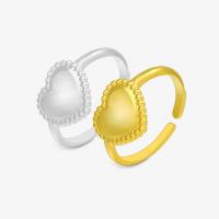 Titanium Čelik Finger Ring, Srce, pozlaćen, modni nakit & bez spolne razlike, više boja za izbor, 17mm, Prodano By PC