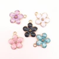Tibetan Style Enamel Pendants, Oriental Cherry, DIY, more colors for choice, nickel, lead & cadmium free, 14x16mm, Sold By PC