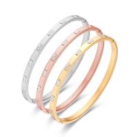 Titanium Steel Bracelet & Bangle, Donut, Vacuum Ion Plating, fashion jewelry & for woman & with rhinestone, more colors for choice, 4mm, Inner Diameter:Approx 50x60mm, Sold By PC