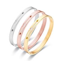 Titanium Steel Bracelet & Bangle Donut Vacuum Ion Plating fashion jewelry & for woman & with rhinestone Sold By PC