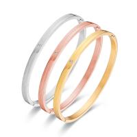 Titanium stål armbånd, Donut, mode smykker & Unisex & forskellig størrelse for valg & med rhinestone, flere farver til valg, Solgt af PC