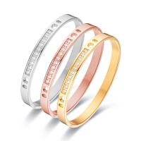 Titanium Steel Bracelet & Bangle, Donut, Vacuum Ion Plating, fashion jewelry & different size for choice & with rhinestone, more colors for choice, Sold By PC