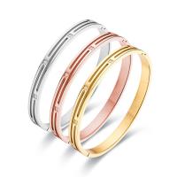 Titanium Steel Bracelet & Bangle Donut Vacuum Ion Plating fashion jewelry & for woman & with rhinestone Sold By PC