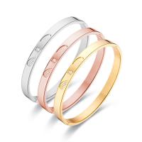 Titanium Steel Bracelet & Bangle, Donut, Vacuum Ion Plating, fashion jewelry & different size for choice & for woman & with rhinestone, more colors for choice, Sold By PC