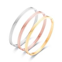 Titanium stål armbånd, Donut, mode smykker & for kvinde & med rhinestone, flere farver til valg, 4mm, Indvendig diameter:Ca. 50x60mm, Solgt af PC