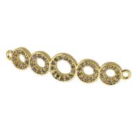 Cubic Zirconia Micro Pave Brass Connector, real gold plated, micro pave cubic zirconia, gold, 41x9x2mm, Hole:Approx 1.5mm, Sold By PC