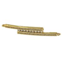 Cubic Zirconia Micro Pave Brass Connector real gold plated micro pave cubic zirconia gold Approx 1mm Sold By PC