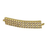 Cubic Zirconia Micro Pave Brass Connector real gold plated micro pave cubic zirconia gold Approx 0.5mm Sold By PC