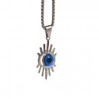 Evil Eye Pendants, Titanium Steel, with Plastic, plated, different styles for choice, more colors for choice, 39x19mm, Sold By PC