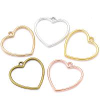Tibetan Style Heart Pendants, plated, DIY & hollow, more colors for choice, nickel, lead & cadmium free, 25x25mm, Hole:Approx 2mm, 100PCs/Bag, Sold By Bag