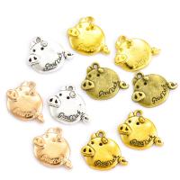 Tibetan Style Animal Pendants, Pig, plated, DIY & with letter pattern, more colors for choice, nickel, lead & cadmium free, 15x13mm, Hole:Approx 1mm, 100PCs/Bag, Sold By Bag