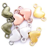 Zinklegering hart connectors, Zinc Alloy, plated, DIY & 1/1 lus, meer kleuren voor de keuze, nikkel, lood en cadmium vrij, 18x14mm, Gat:Ca 1mm, 100pC's/Bag, Verkocht door Bag
