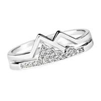 Cubic Zirconia Micro Pave Brass Ring platinum plated adjustable & micro pave cubic zirconia & for woman & hollow nickel lead & cadmium free US Ring Sold By PC