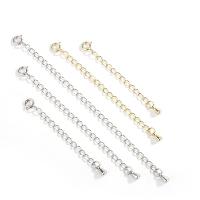925 Sterling Silver Extender Chain, plated, DIY & different size for choice, more colors for choice, Sold By PC