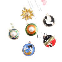 Zinc Alloy Enamel Pendants gold color plated multi-colored Sold By Lot