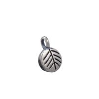 Thailand Sterling Silver Pendants Leaf Antique finish DIY silver color Approx 1.5mm Sold By Lot