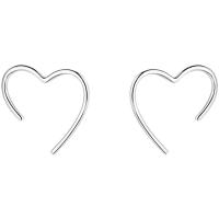 Zinc Alloy Stud Earring Heart silver color plated fashion jewelry & for woman nickel lead & cadmium free Sold By Pair