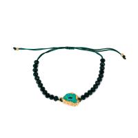 Fashion Bracelet & Bangle Jewelry, Polyester Cord, with Plastic & Tibetan Style & Acrylic, fashion jewelry & for woman, green, Sold Per 21 cm Strand