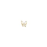 Muschel Schmuckverbinder, Messing, mit Weiße Muschel, Schmetterling, 18K vergoldet, DIY & Micro pave Zirkonia, 17x19mm, verkauft von PC