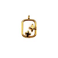 Brass Jewelry Pendants, Rectangle, 18K gold plated, DIY, golden, 10.30x15.40mm, Sold By PC