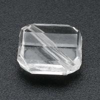 Transparent Acrylic Beads, Square, DIY, clear, 13x13x6mm, Hole:Approx 1mm, Sold By Bag