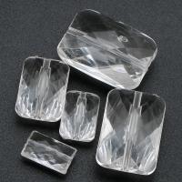 Transparent Acrylic Beads Rectangle DIY clear Sold By Bag