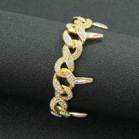 Rhinestone Bracelet Zinc Alloy fashion jewelry & with rhinestone nickel lead & cadmium free Length Approx 8 Inch Sold By PC