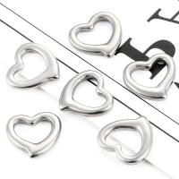 Stainless Steel Heart Pendants 304 Stainless Steel DIY original color Sold By Bag
