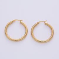 Acier inoxydable Levier Retour Earring, acier inoxydable 316L, Plaqué or 18K, bijoux de mode & pour femme, doré, 40mm, Vendu par paire