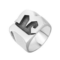 Пальцевидное Кольцо Титановой Стали, титан, ювелирные изделия моды & разный размер для выбора & Мужский, Много цветов для выбора, 18mm, продается PC