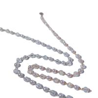 Plastic Chain Brass with Crystal & Plastic Pearl plated DIY nickel lead & cadmium free 4mm Sold By Bag