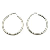 Zinc Alloy Drop Earrings Donut silver color plated fashion jewelry & for woman silver color nickel lead & cadmium free Inner Approx 42mm Sold By Pair