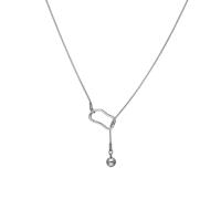 Титановые стали ожерелье, титан, с кулон из цинкового сплава, плакирован серебром, ювелирные изделия моды & Женский & отверстие, серебряный, длина:66 см, продается PC