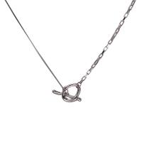Titanstahl Halskette, mit Zinklegierung Anhänger, silberfarben plattiert, Modeschmuck & für Frau & hohl, Silberfarbe, Länge:71 cm, verkauft von PC
