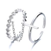Cúbicos Circonia Micro Pave anillo de latón, metal, chapado, Ajustable & micro arcilla de zirconia cúbica & para mujer, más colores para la opción, 5PCs/Grupo, Vendido por Grupo