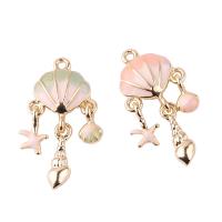 Zinc Alloy Drop Earrings gold color plated for woman & enamel Sold By Lot