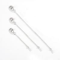 925 Sterling Silver Extender Chain, plated, cross chain & DIY & different size for choice, more colors for choice, Sold By PC