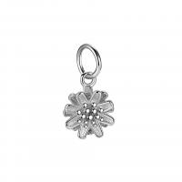 925 Sterling Silver Pendant, Chrysamthemum, plated, DIY, more colors for choice, 7.70x13.70mm, 5PCs/Lot, Sold By Lot
