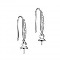 925 Sterling Silver Hook Earwire plated DIY & with rhinestone Sold By Lot