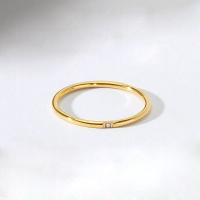 Rhinestone Stainless Steel Finger Ring 304 Stainless Steel real gold plated & for woman & with rhinestone US Ring Sold By PC